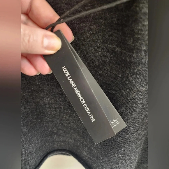 Nicole Miller Knit 100% Extra Fine Merino Wool Sweater Dark Grey size XL - Picture 5 of 10